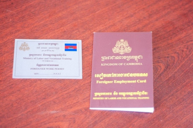 The Work Permit and Foreigner Employment Card that every foreigner working in Cambodia should have. (Photo: Khmer Times)