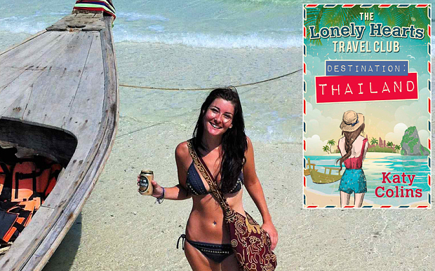 Katy Colins wrote her book 'Lonely Hearts Travel Club' (inset) while backpacking around Thailand Photo: Liverpool Echo/Katy Colins