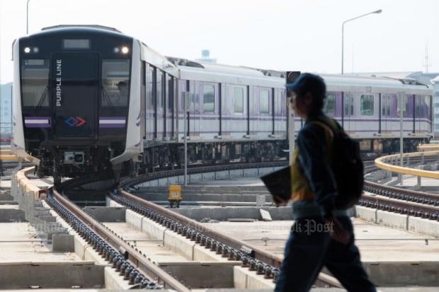 Tests are currently under way on Purple Line electric trains running between Nonthaburi's Bang Yai district and Bang Sue district. 