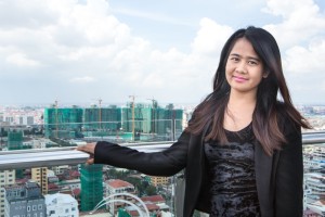Sothida Ann, Associate Director of CBRE (Cambodia) on the rooftop of Phnom Penh Tower